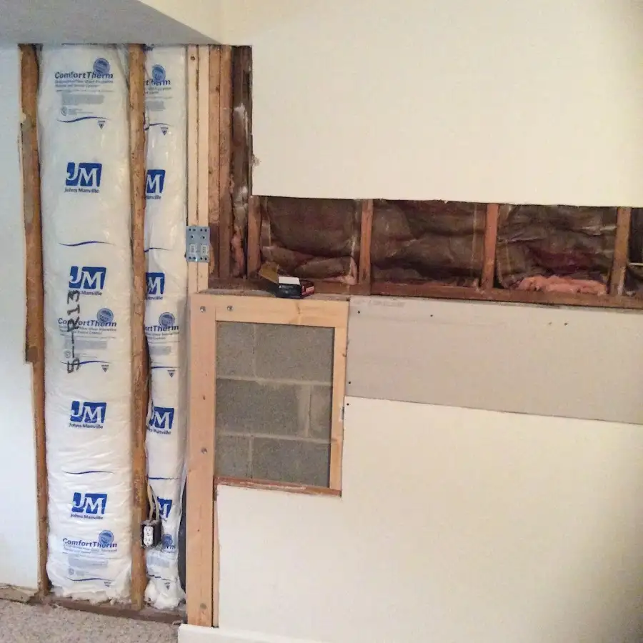 Wall insulation replacement during Basement Flood Cleanup in Groesbeck